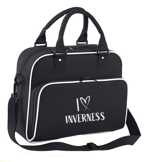 I love Inverness children's dance bag black with white detail