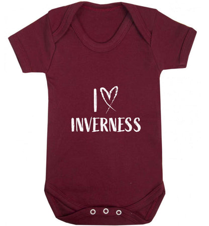 I love Inverness baby vest maroon 18-24 months