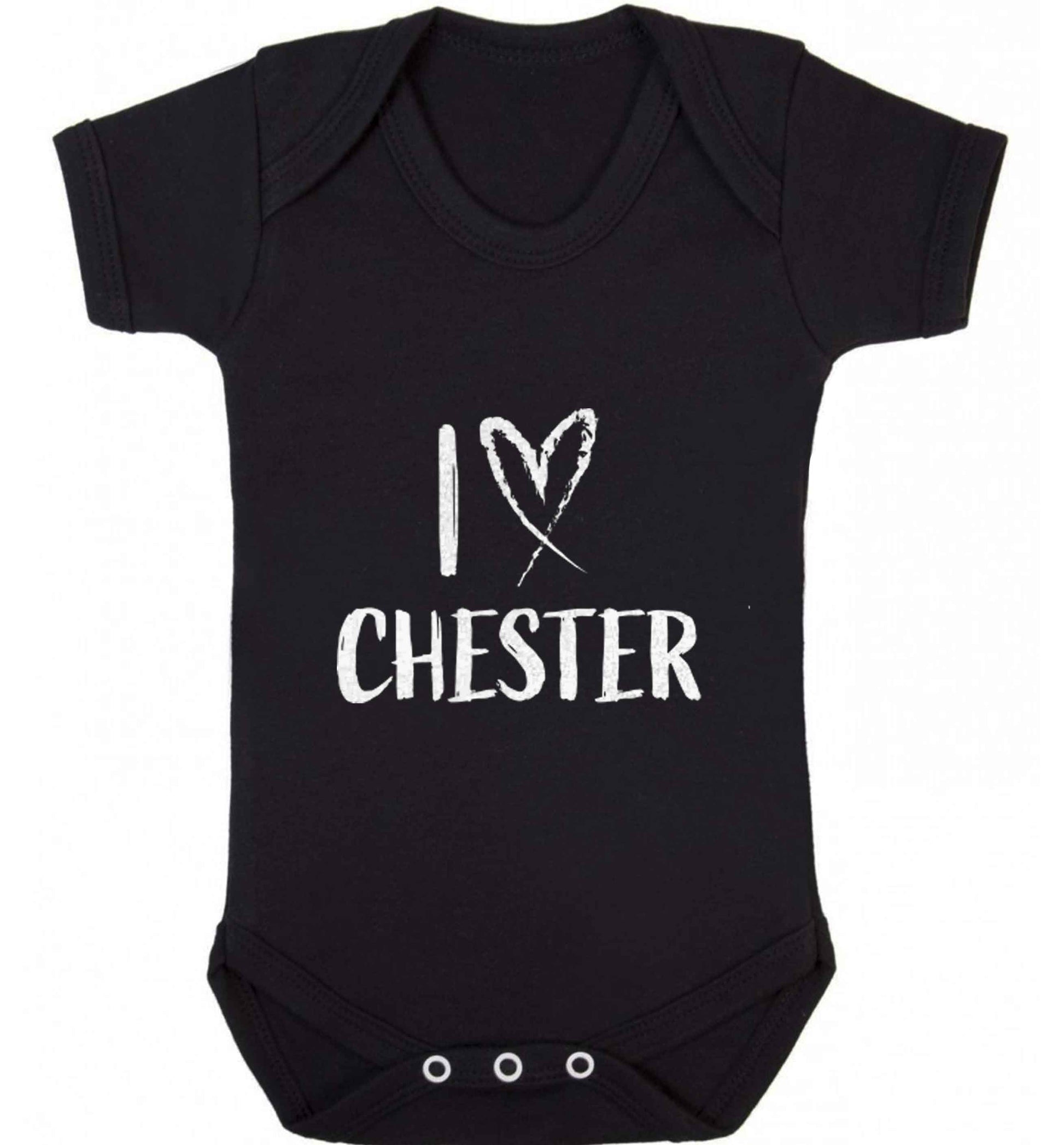I love Chester baby vest black 18-24 months
