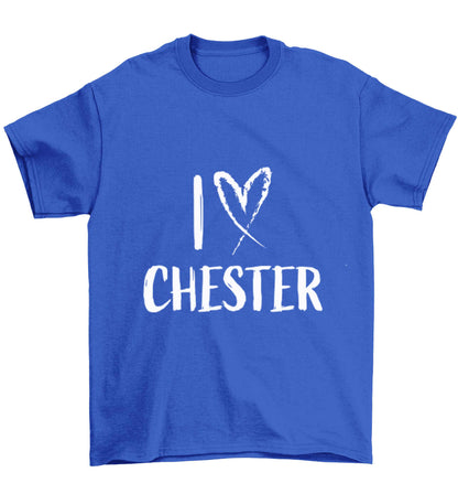 I love Chester Children's blue Tshirt 12-13 Years