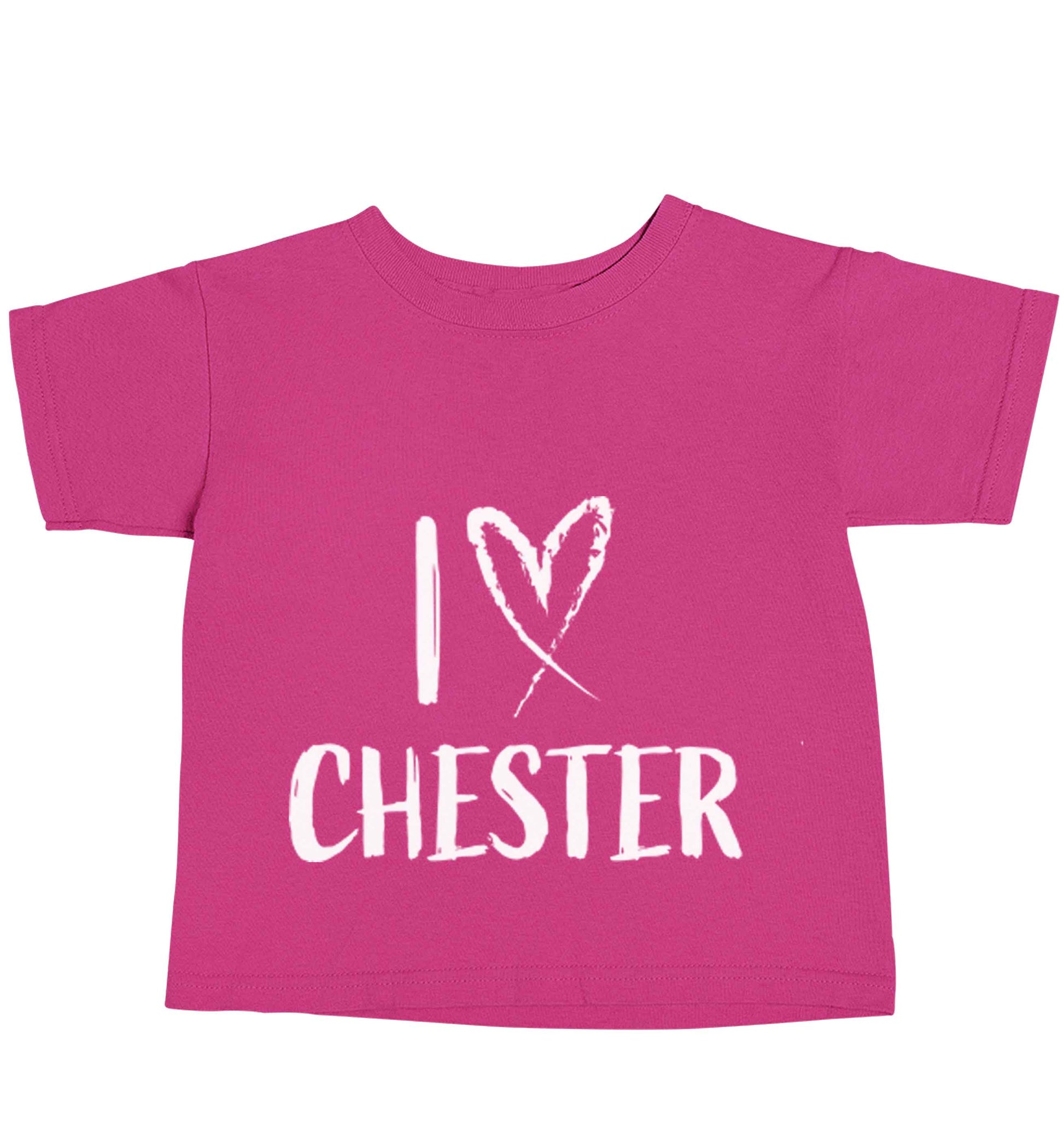 I love Chester pink baby toddler Tshirt 2 Years