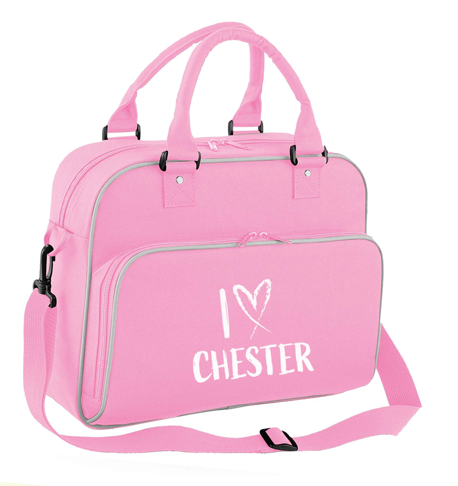 I love Chester children's dance bag baby pink