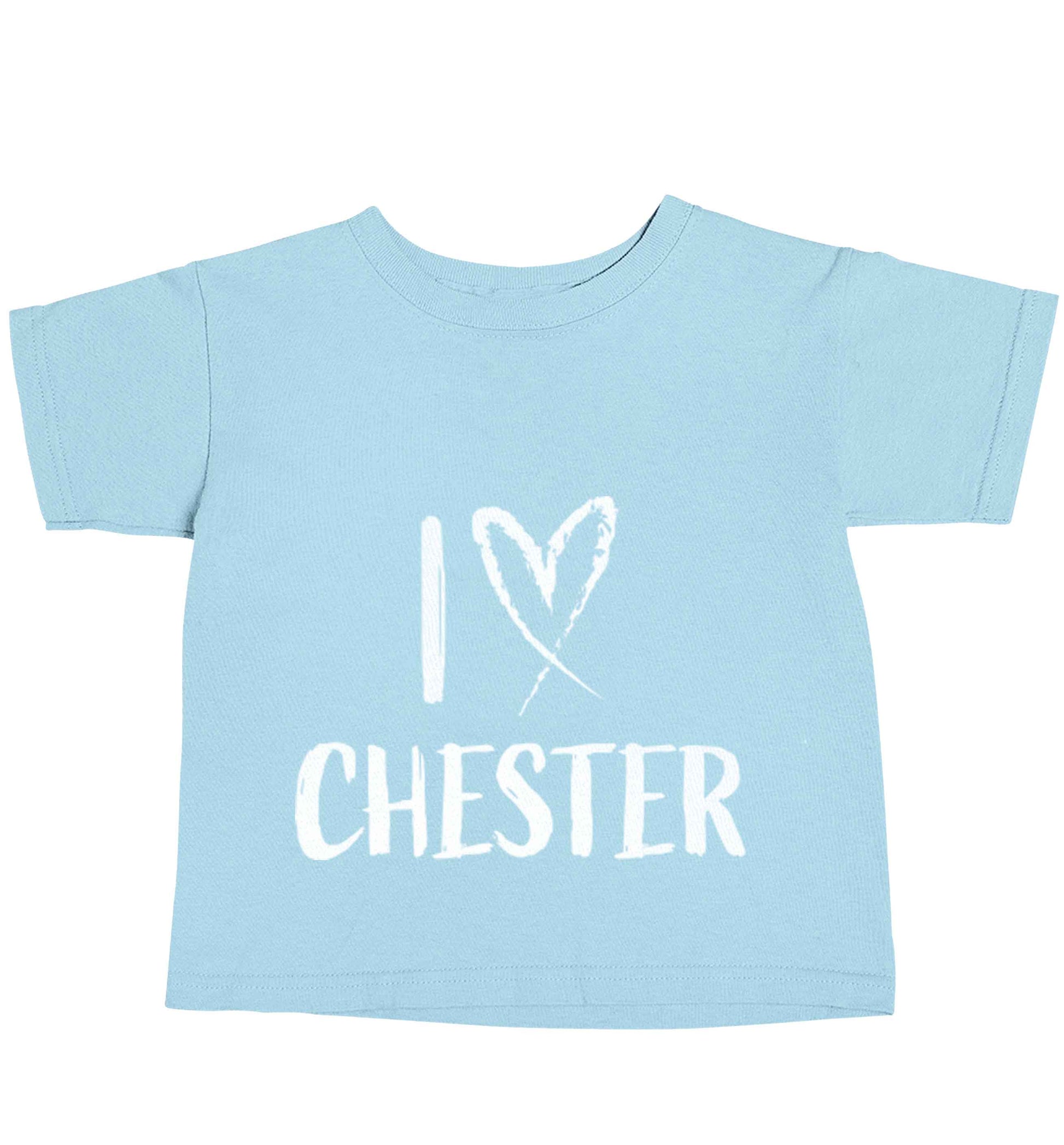 I love Chester light blue baby toddler Tshirt 2 Years