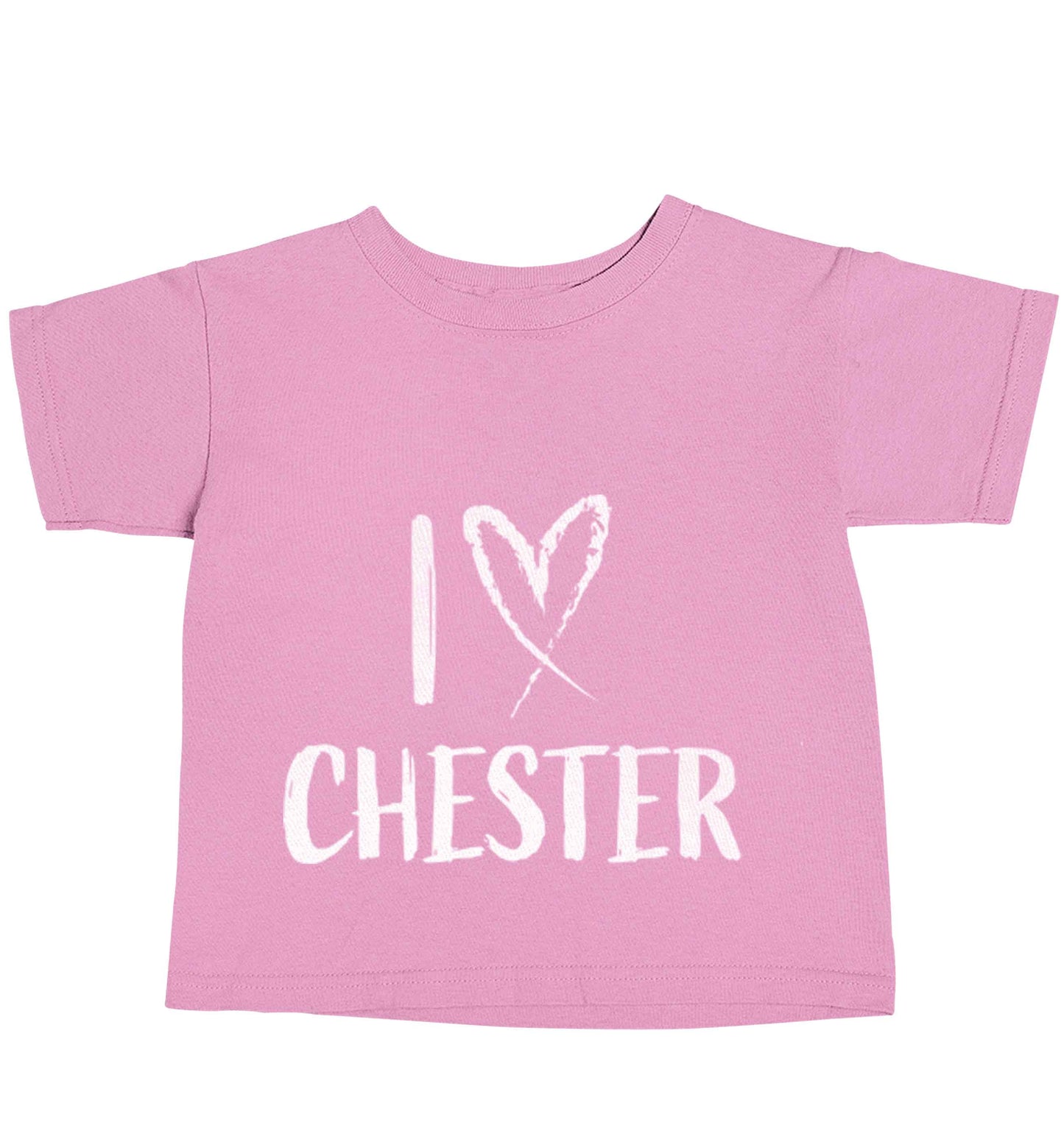 I love Chester light pink baby toddler Tshirt 2 Years