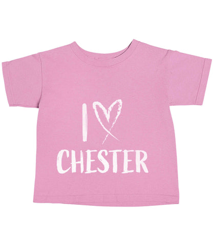 I love Chester light pink baby toddler Tshirt 2 Years