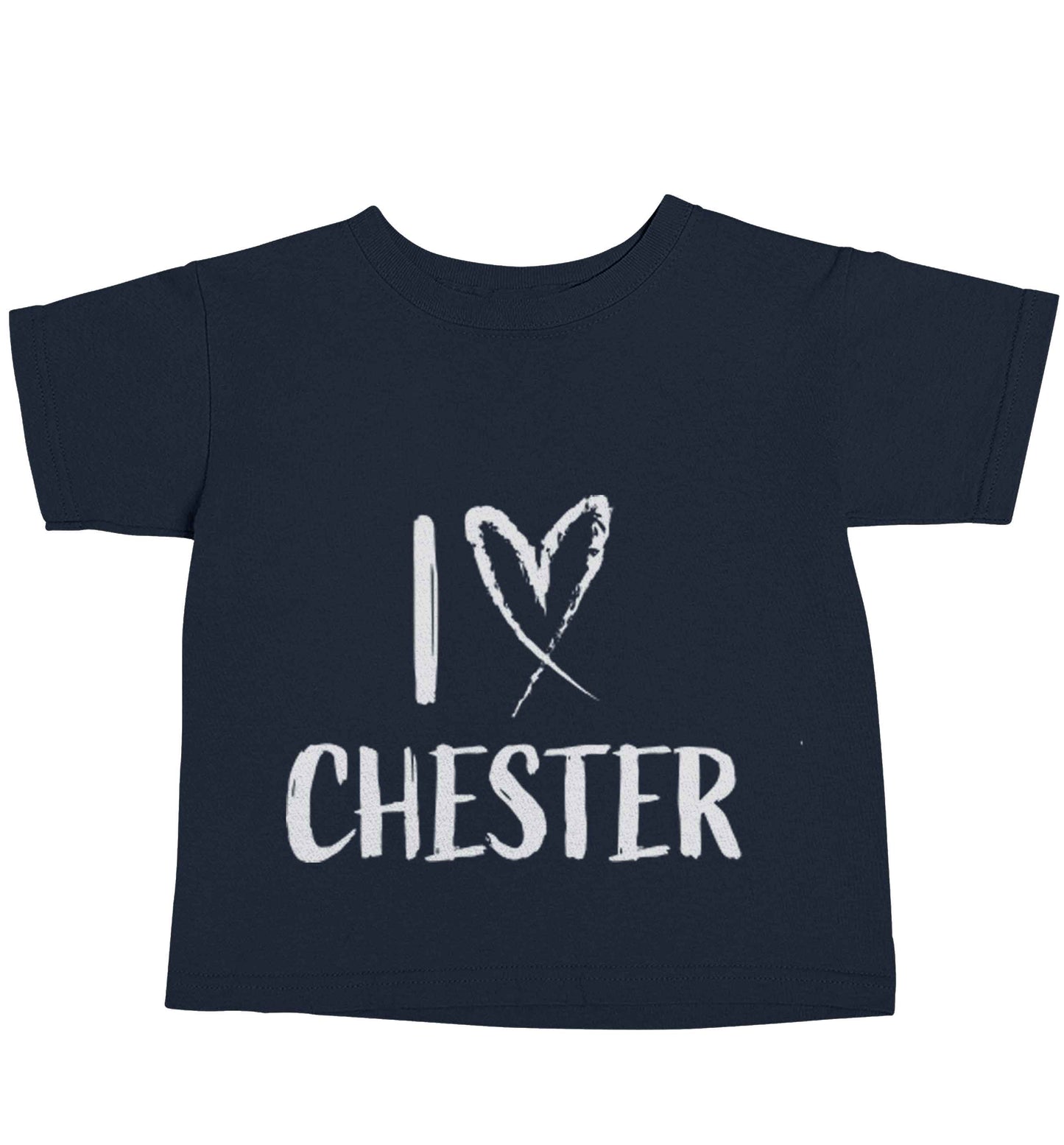 I love Chester navy baby toddler Tshirt 2 Years