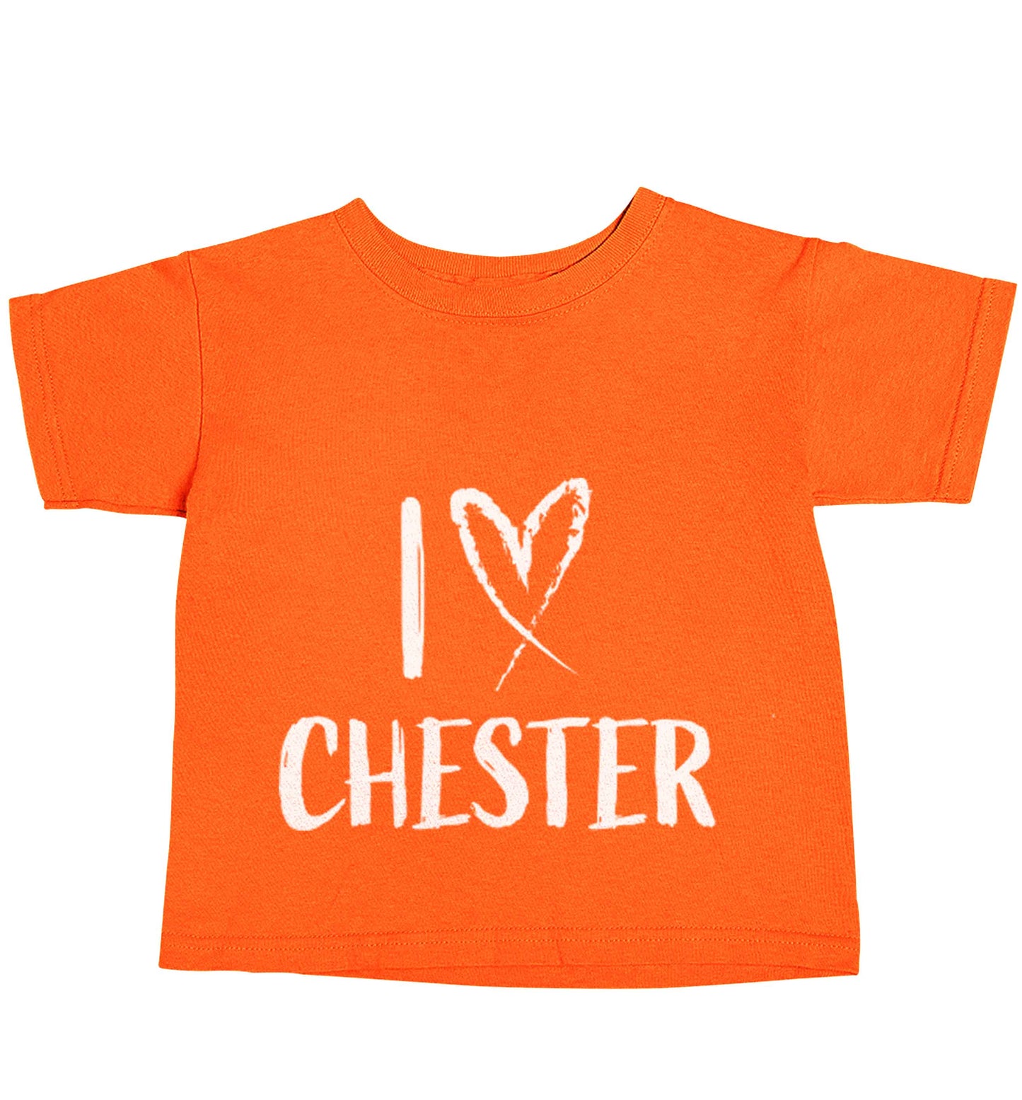 I love Chester orange baby toddler Tshirt 2 Years