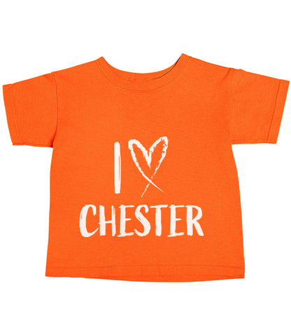I love Chester orange baby toddler Tshirt 2 Years