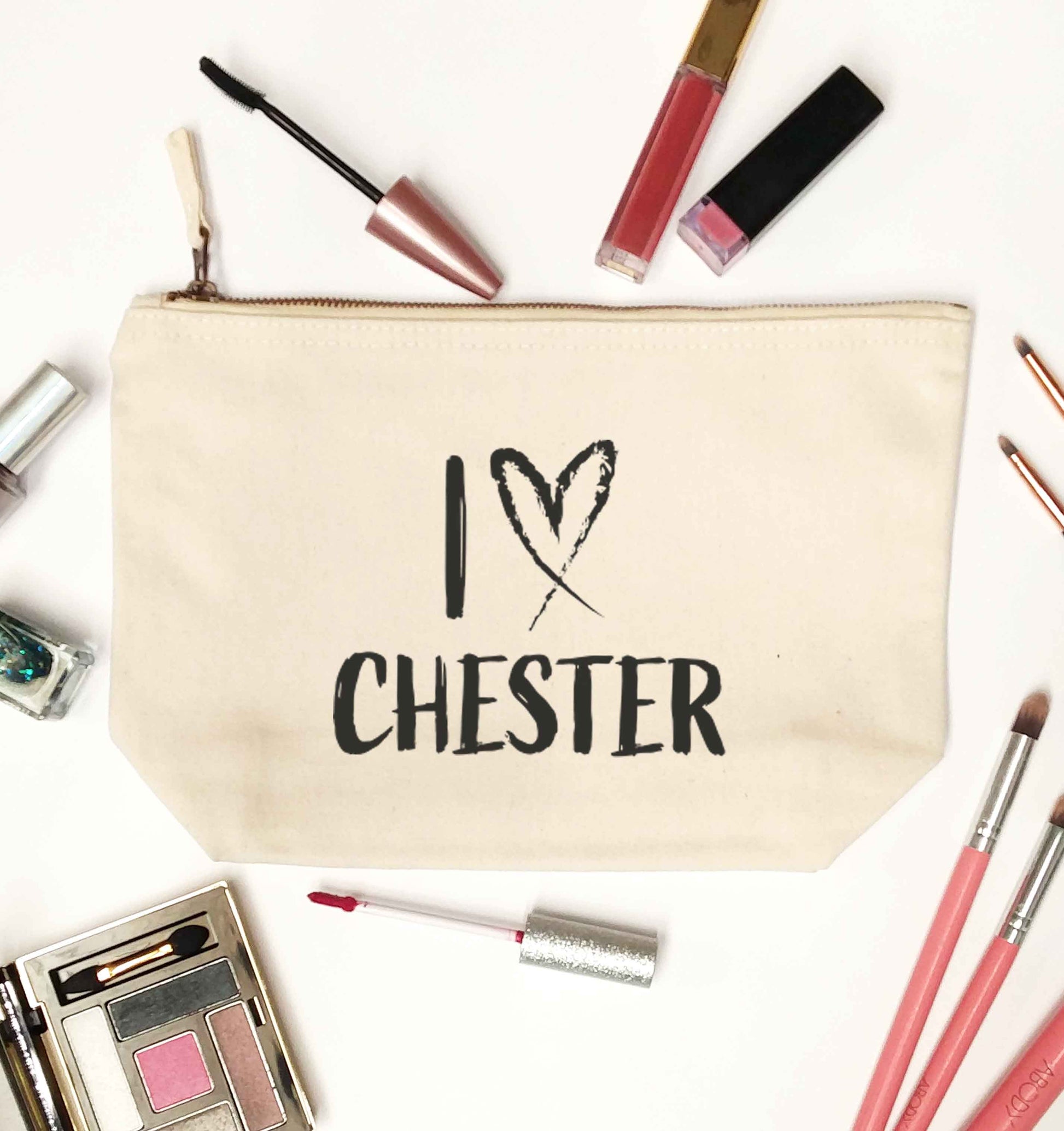 I love Chester natural makeup bag