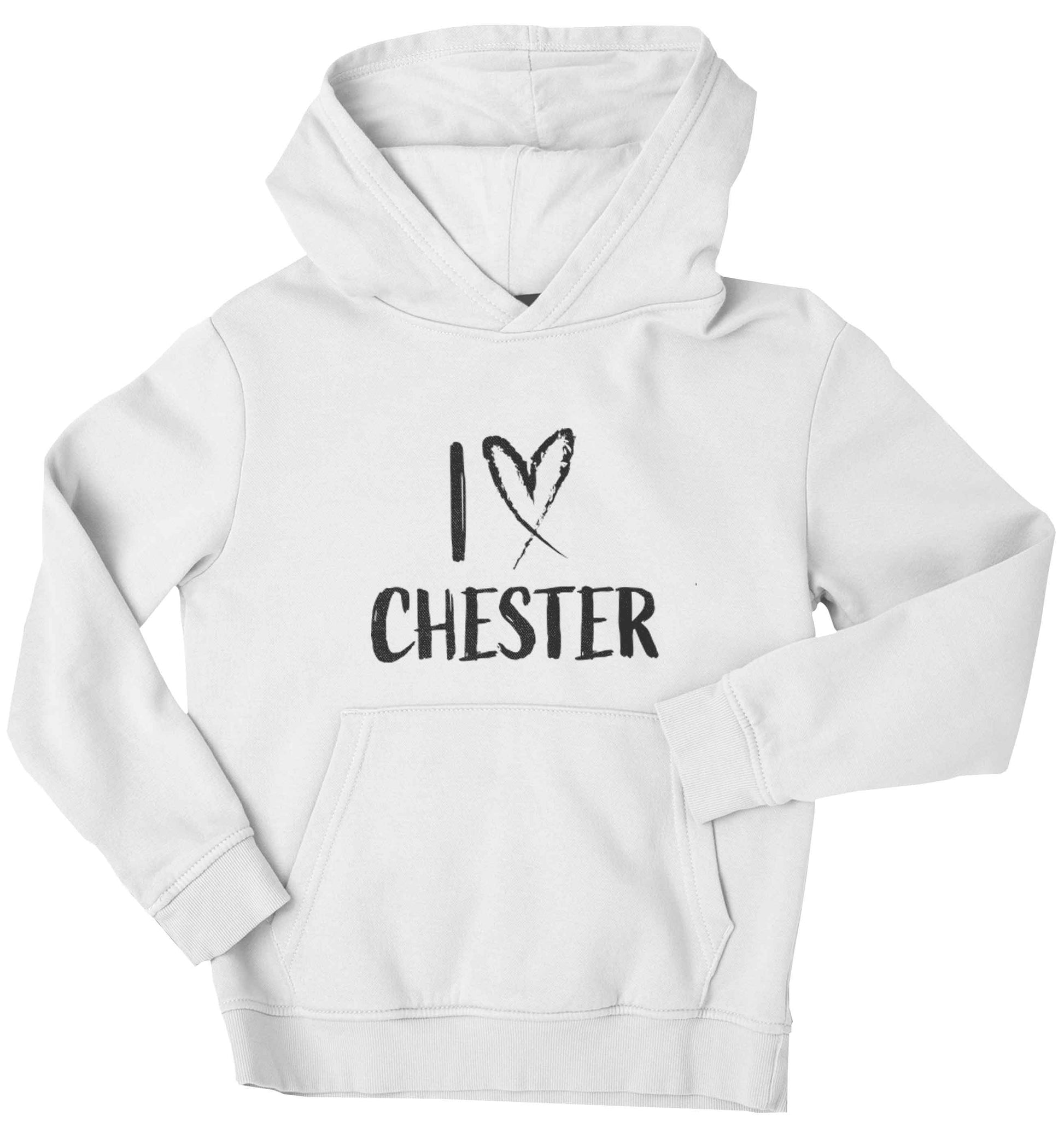 I love Chester children's white hoodie 12-13 Years