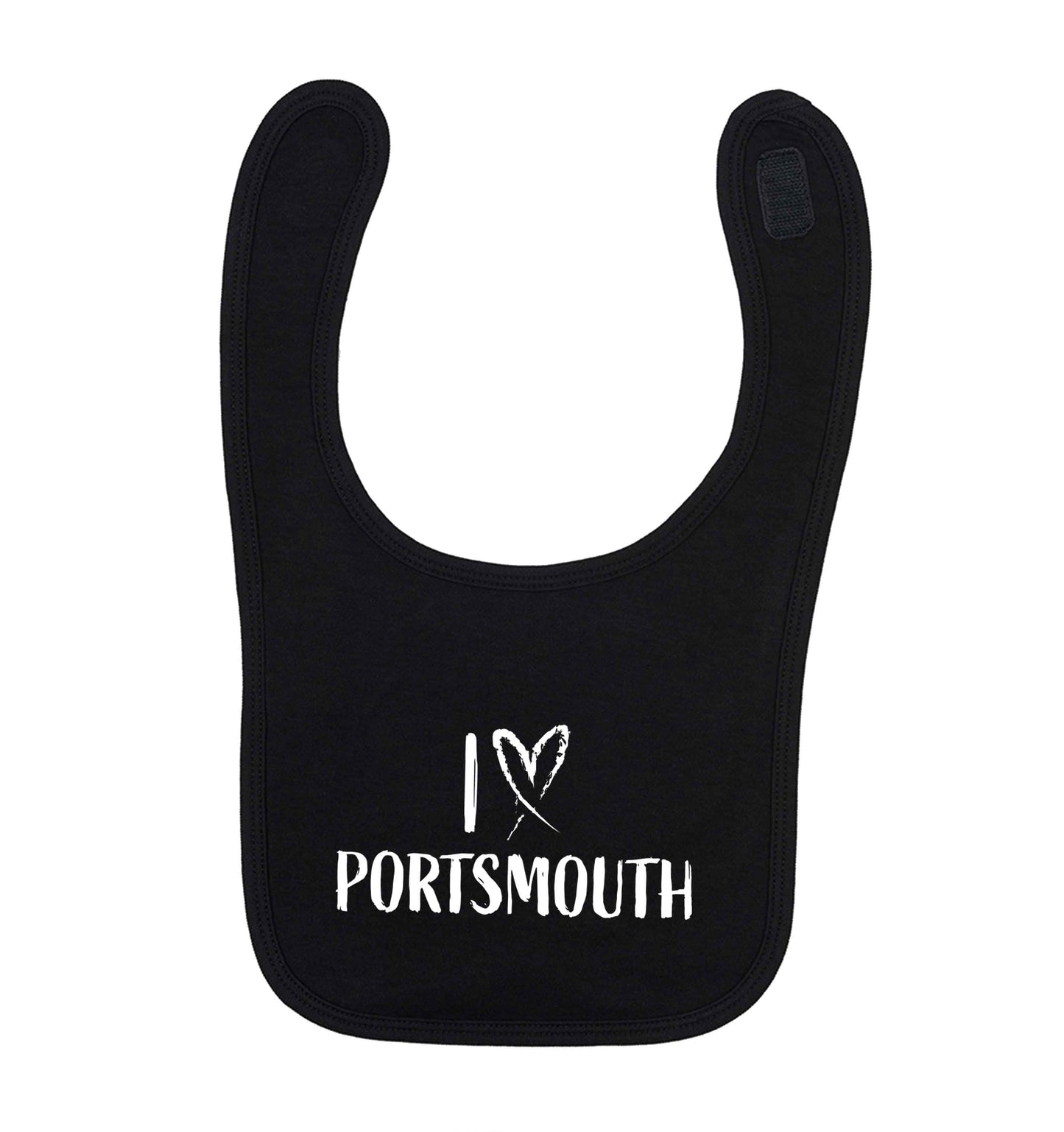 I love Portsmouth black baby bib
