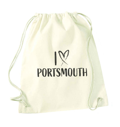 I love Portsmouth natural drawstring bag
