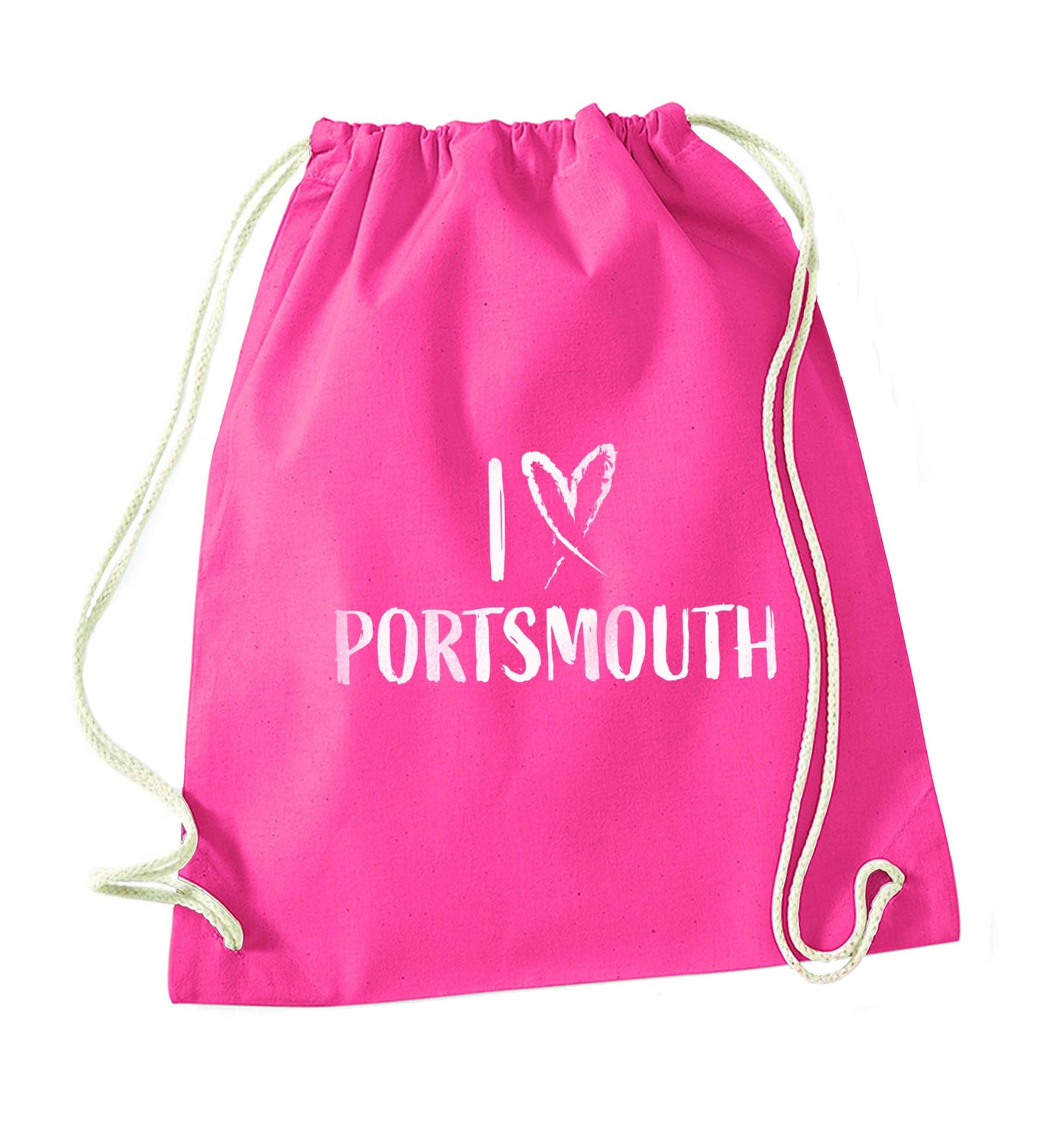 I love Portsmouth pink drawstring bag