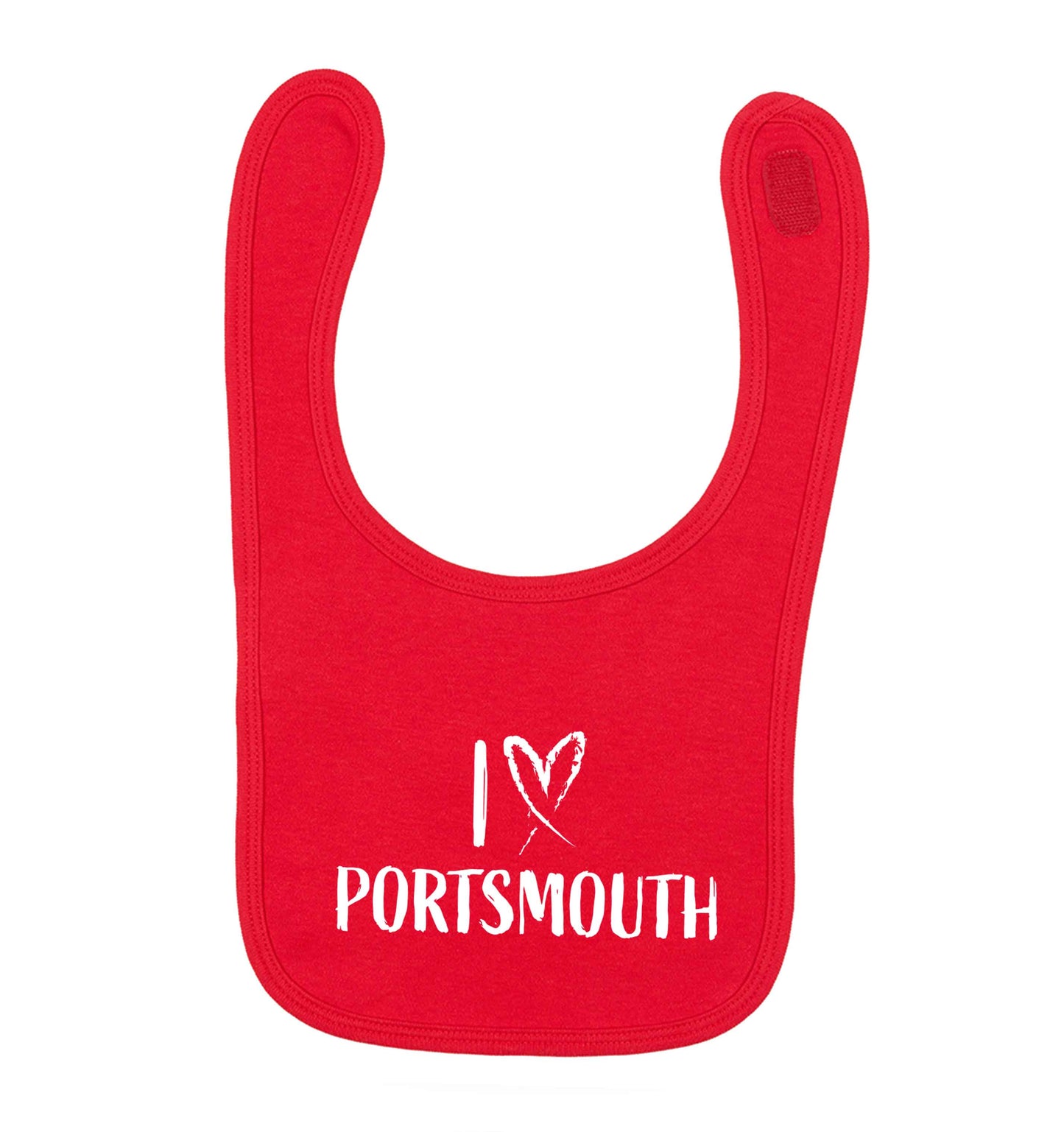 I love Portsmouth red baby bib
