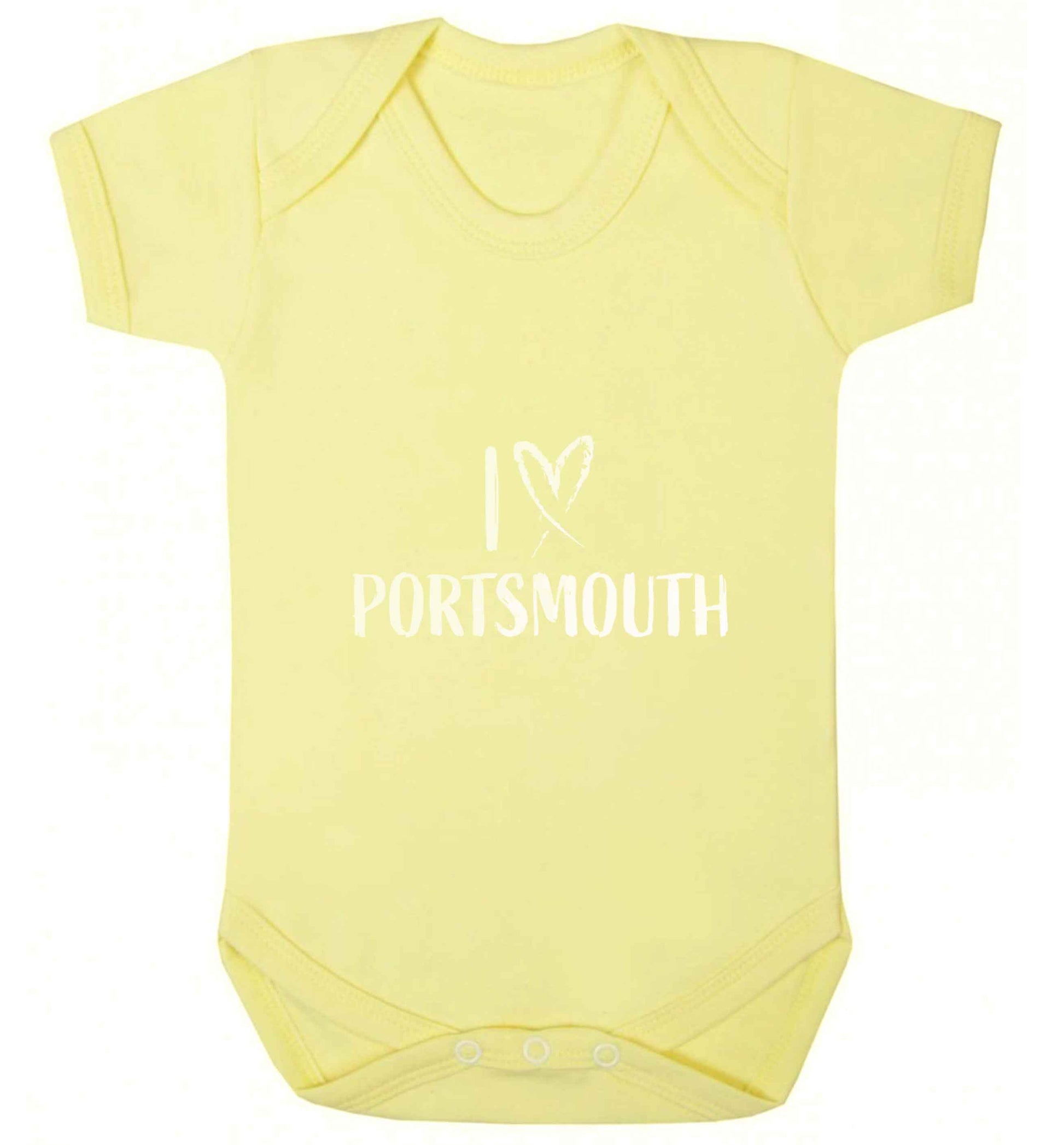 I love Portsmouth baby vest pale yellow 18-24 months