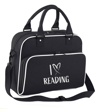 I love Reading children's dance bag black with white detail
