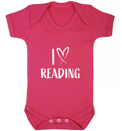 I love Reading baby vest dark pink 18-24 months