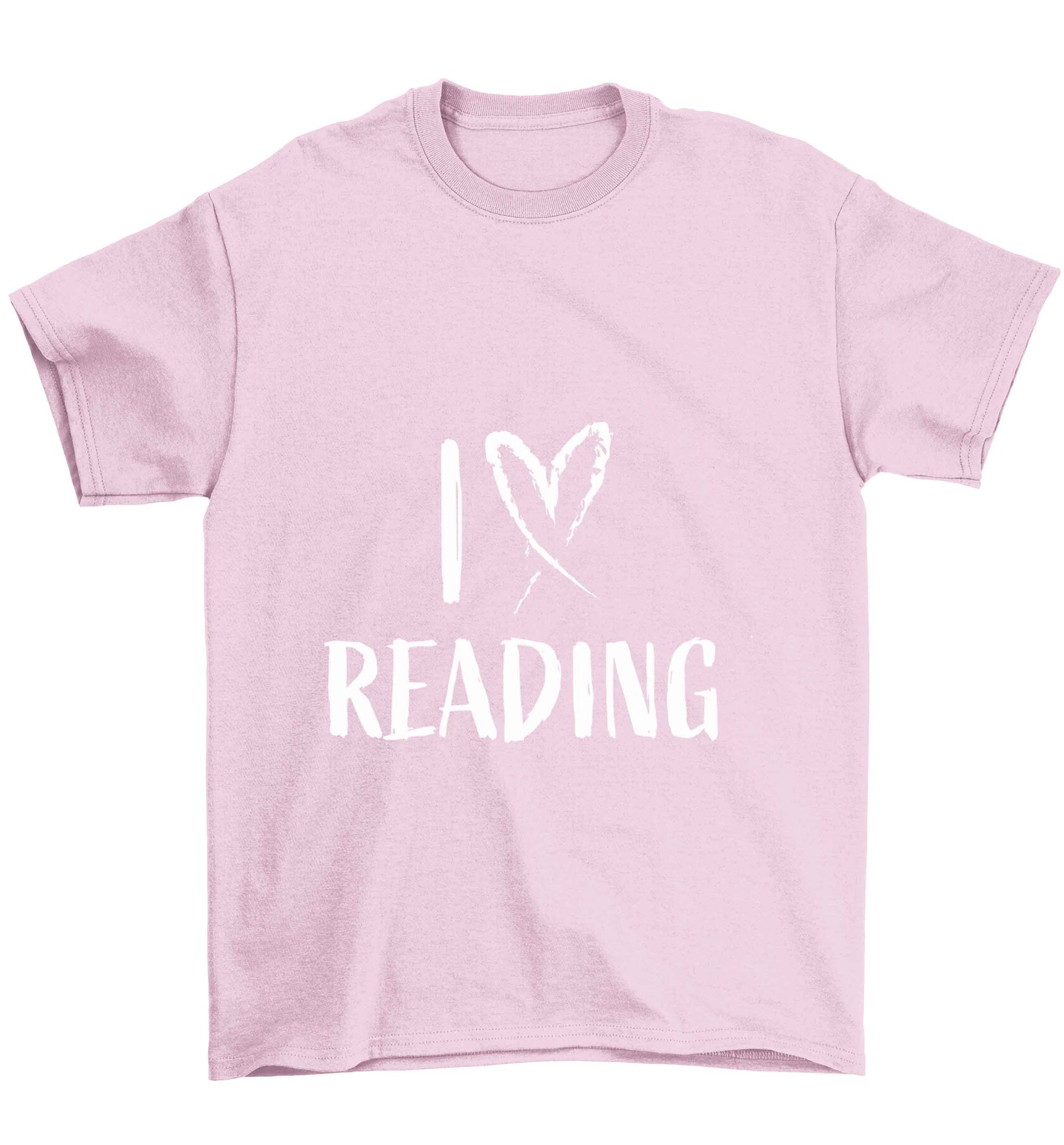 I love Reading Children's light pink Tshirt 12-13 Years