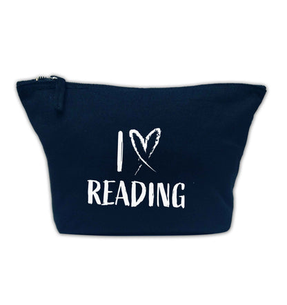 I love Reading navy makeup bag