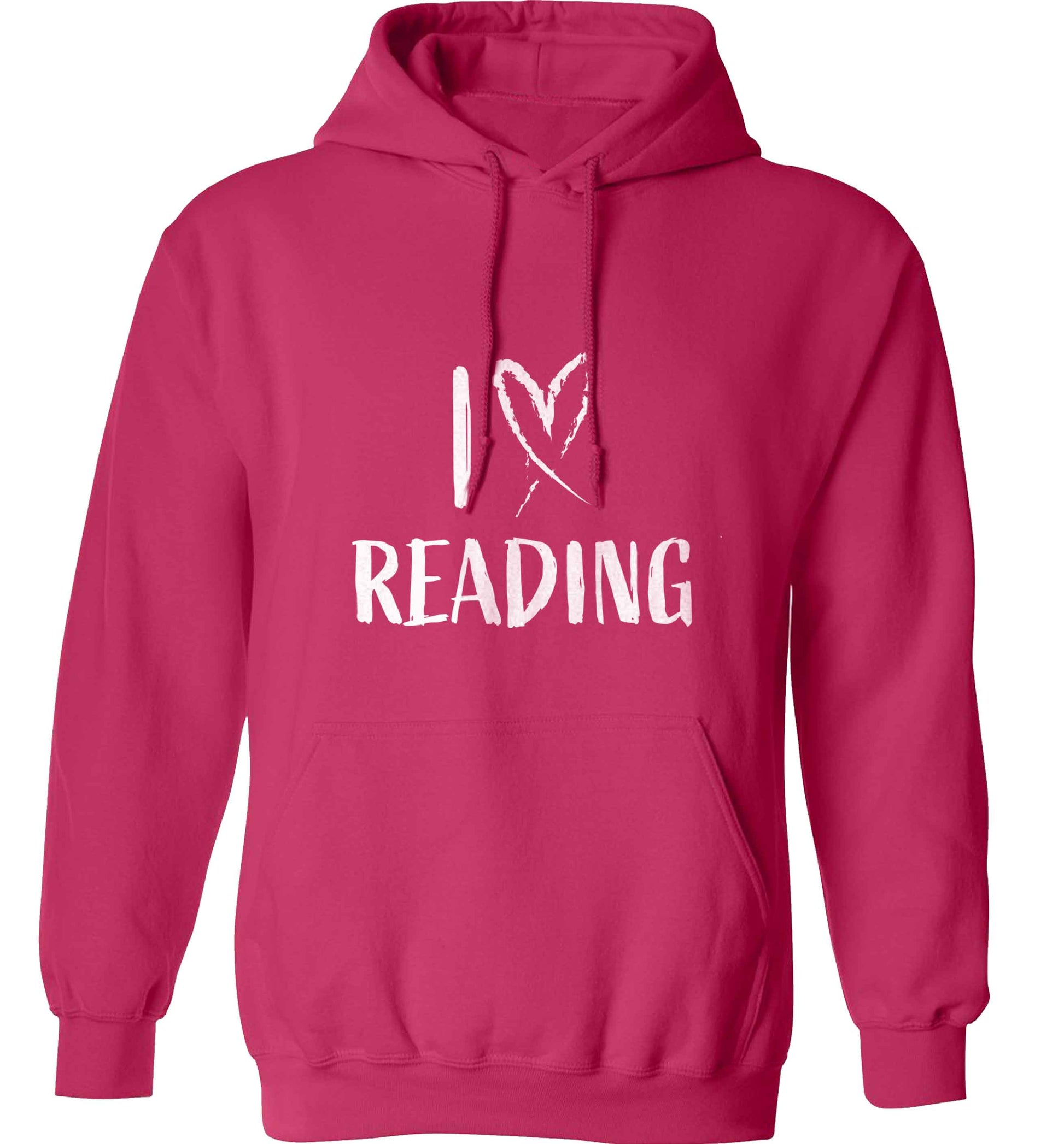 I love Reading adults unisex pink hoodie 2XL