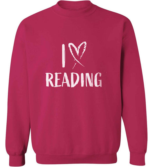 I love Reading adult's unisex pink sweater 2XL