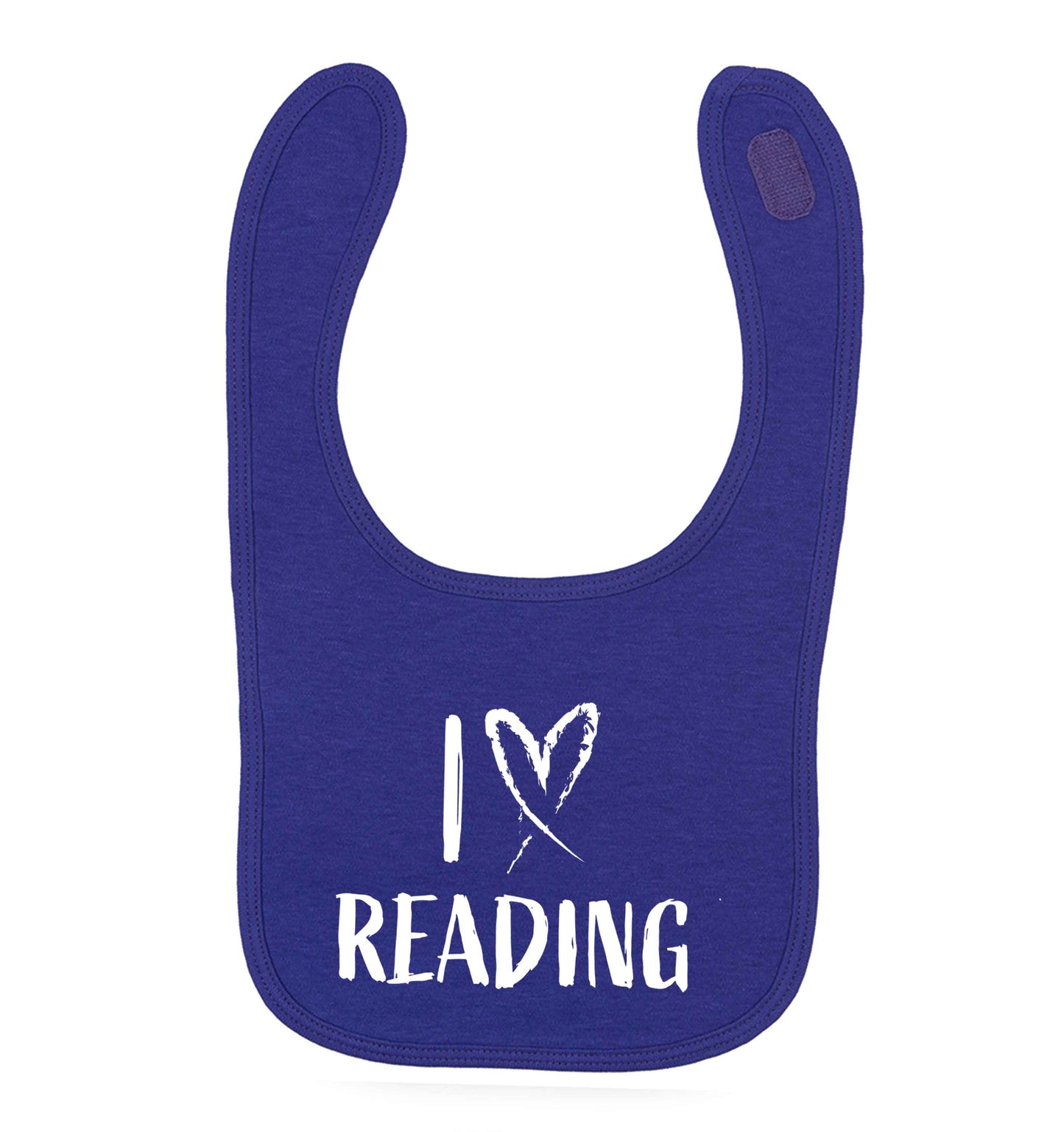 I love Reading purple baby bib