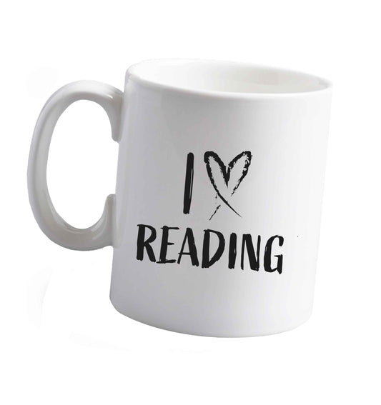10 oz I love Reading ceramic mug right handed
