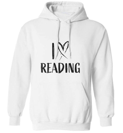I love Reading adults unisex white hoodie 2XL