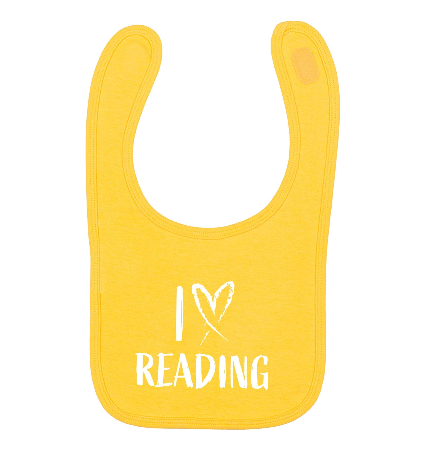 I love Reading yellow baby bib