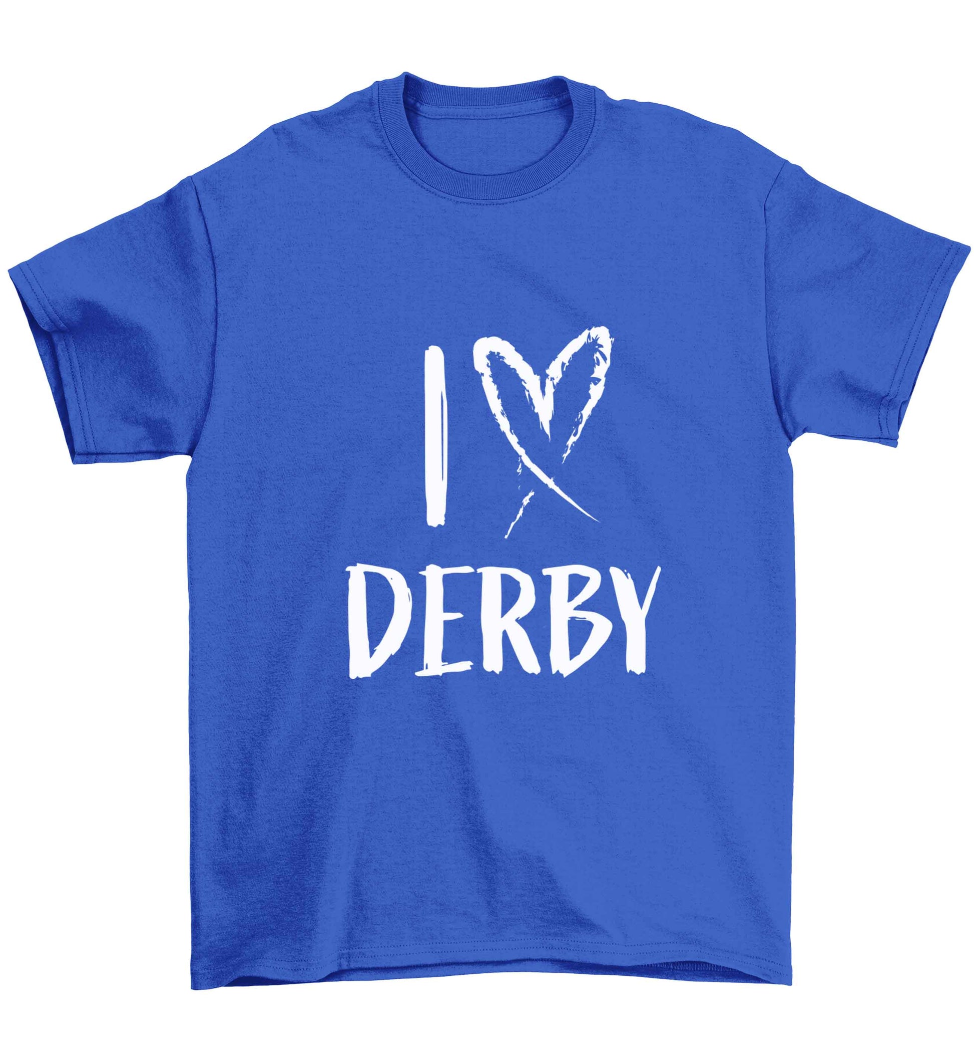 I love Derby Children's blue Tshirt 12-13 Years