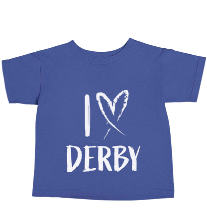 I love Derby blue baby toddler Tshirt 2 Years