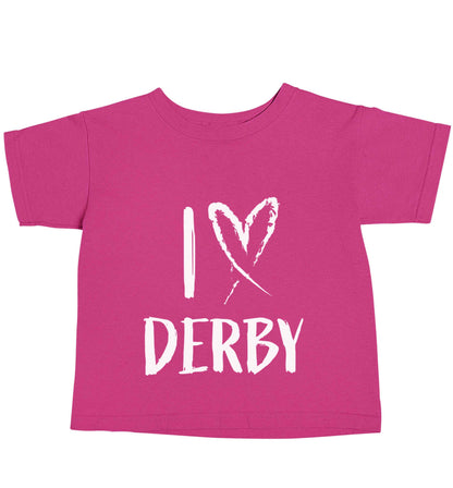 I love Derby pink baby toddler Tshirt 2 Years