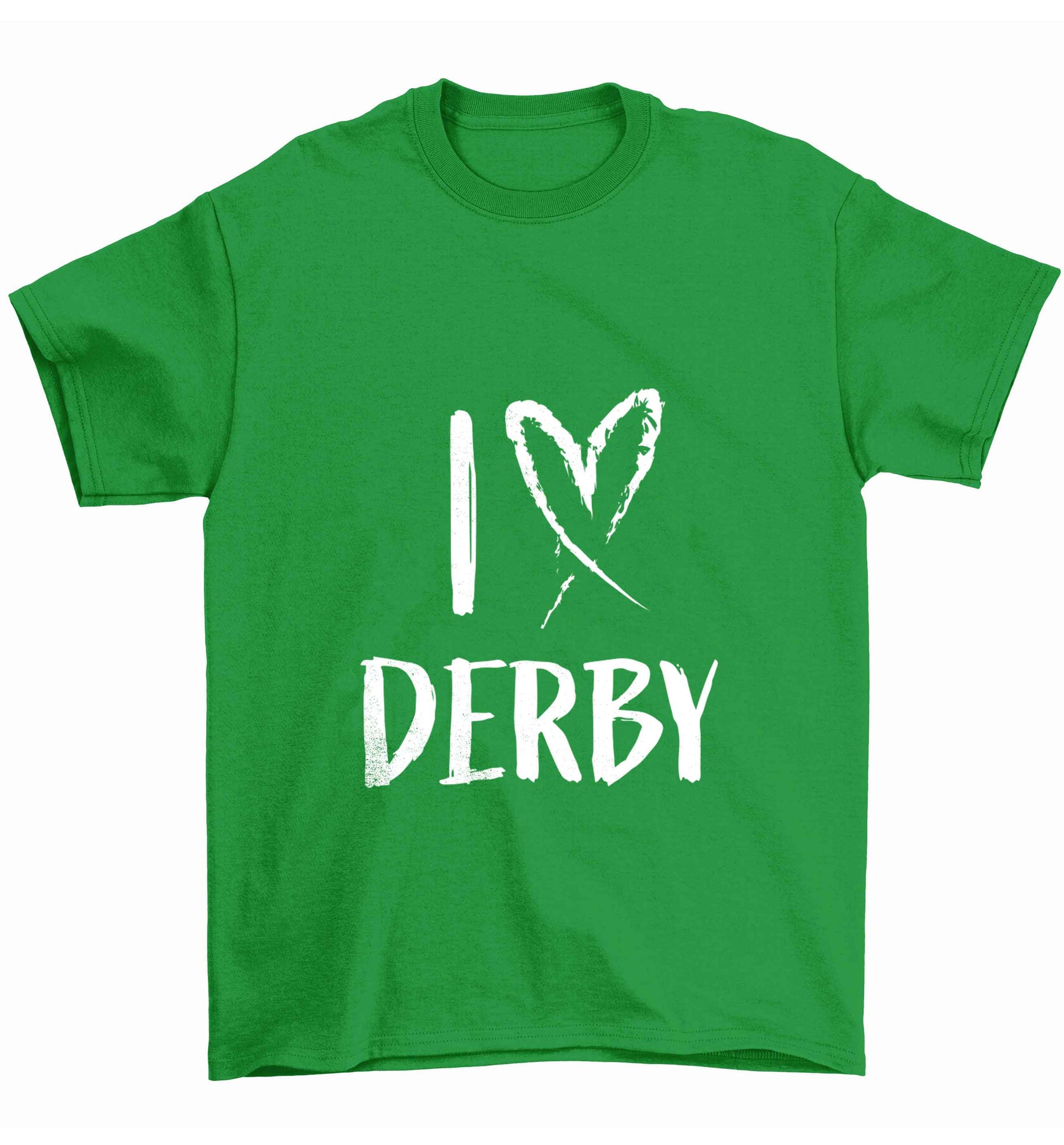 I love Derby Children's green Tshirt 12-13 Years