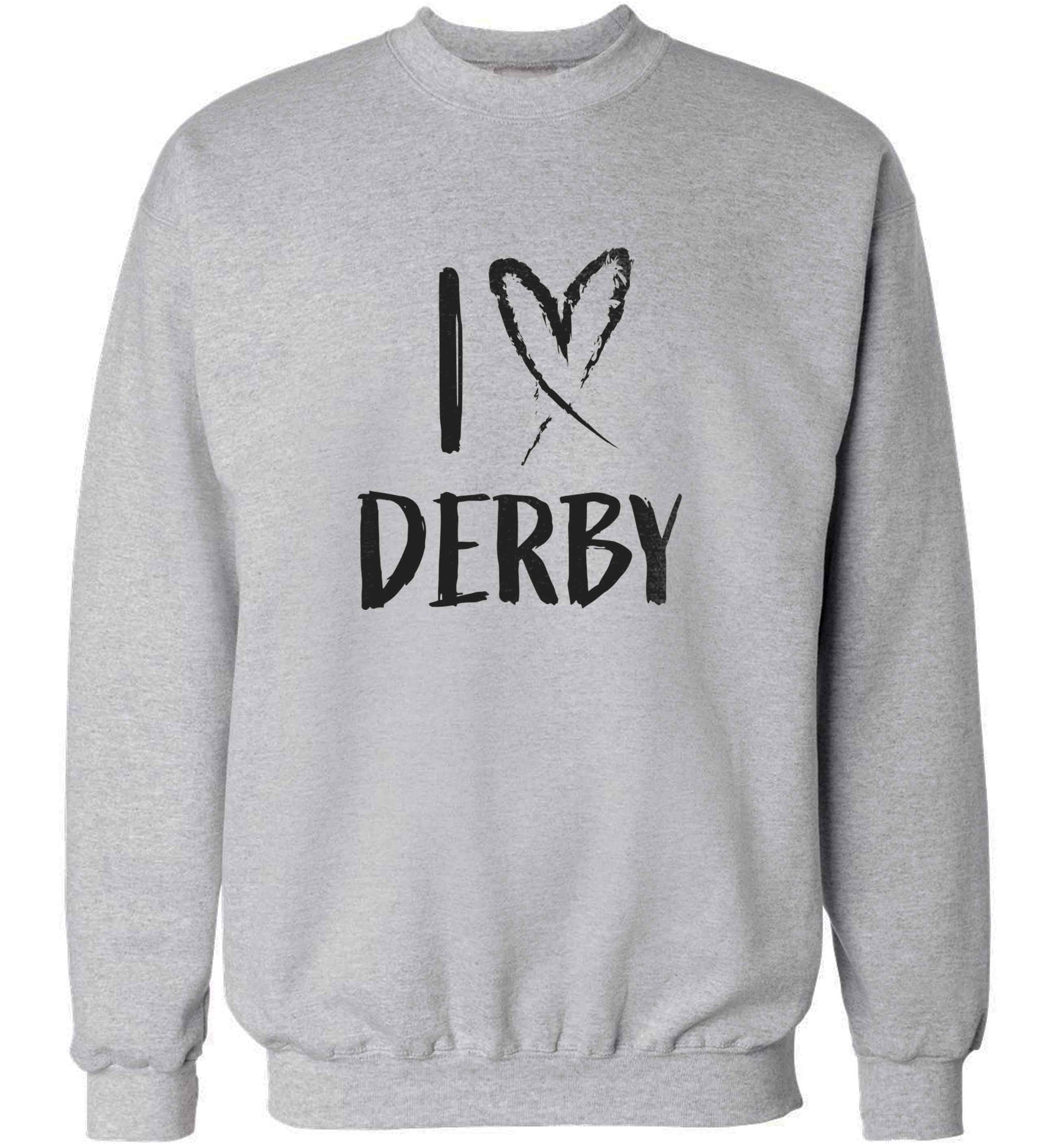 I love Derby adult's unisex grey sweater 2XL