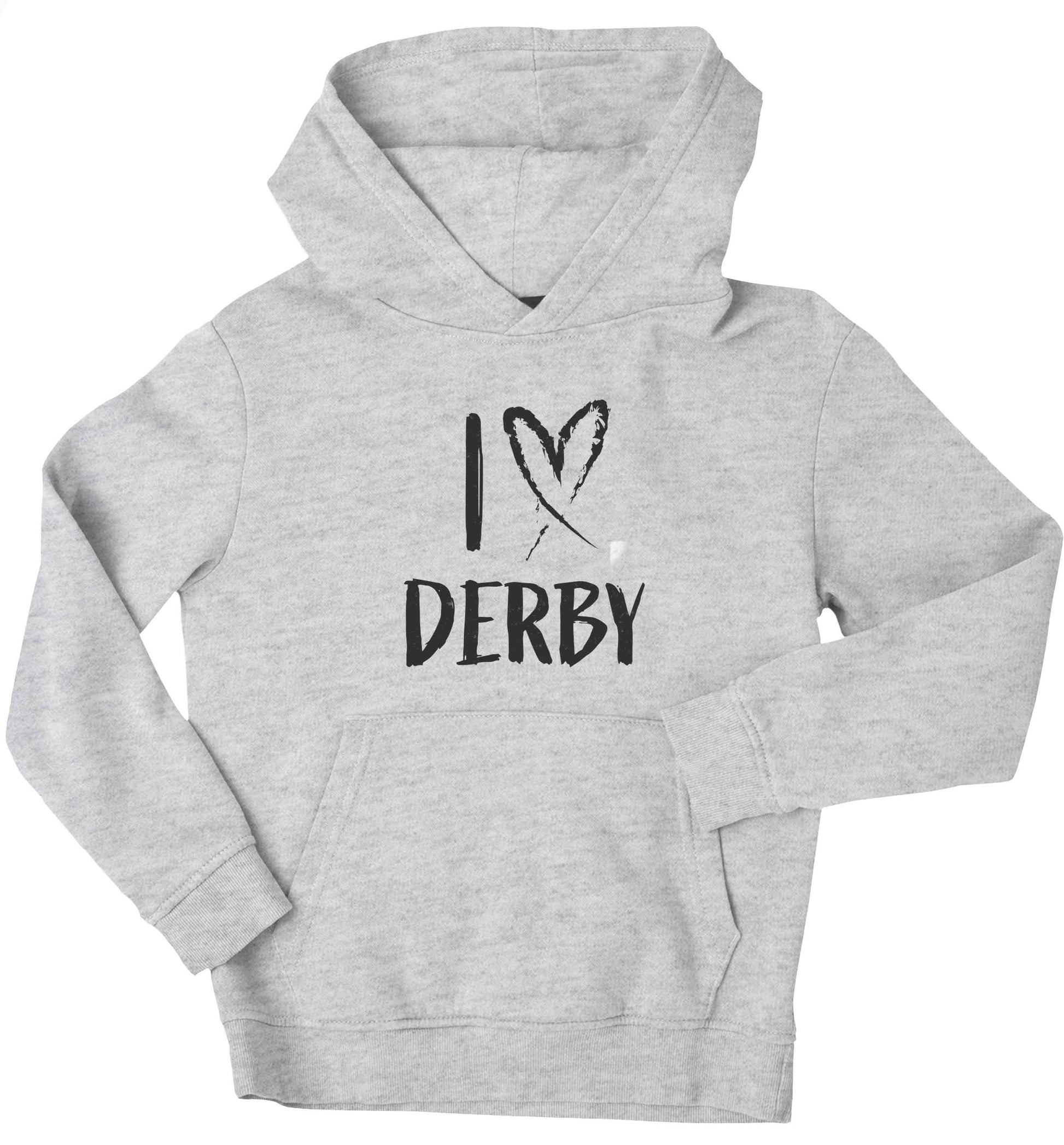 I love Derby children's grey hoodie 12-13 Years