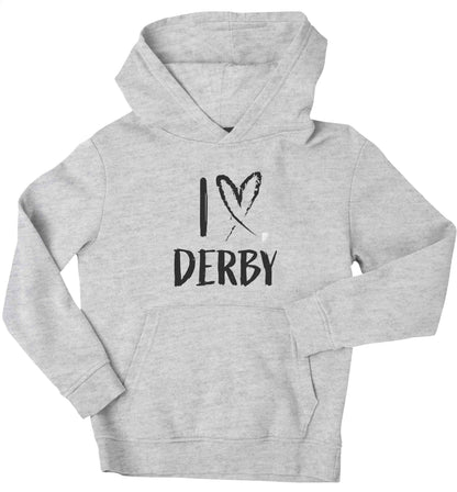 I love Derby children's grey hoodie 12-13 Years