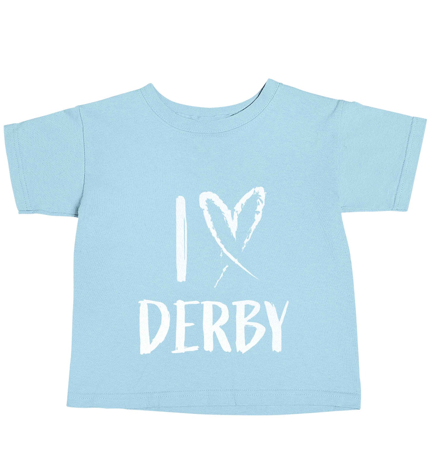 I love Derby light blue baby toddler Tshirt 2 Years