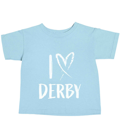 I love Derby light blue baby toddler Tshirt 2 Years