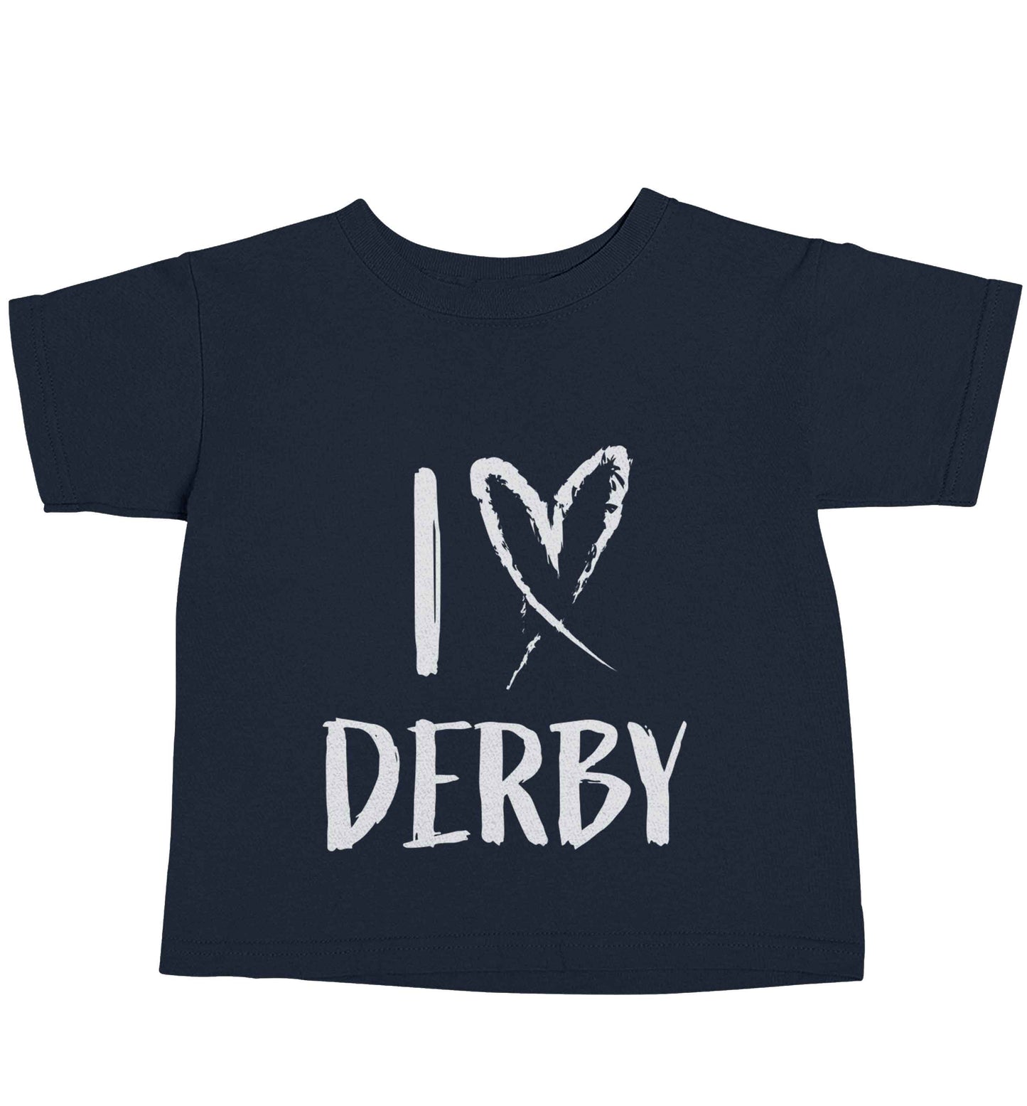 I love Derby navy baby toddler Tshirt 2 Years