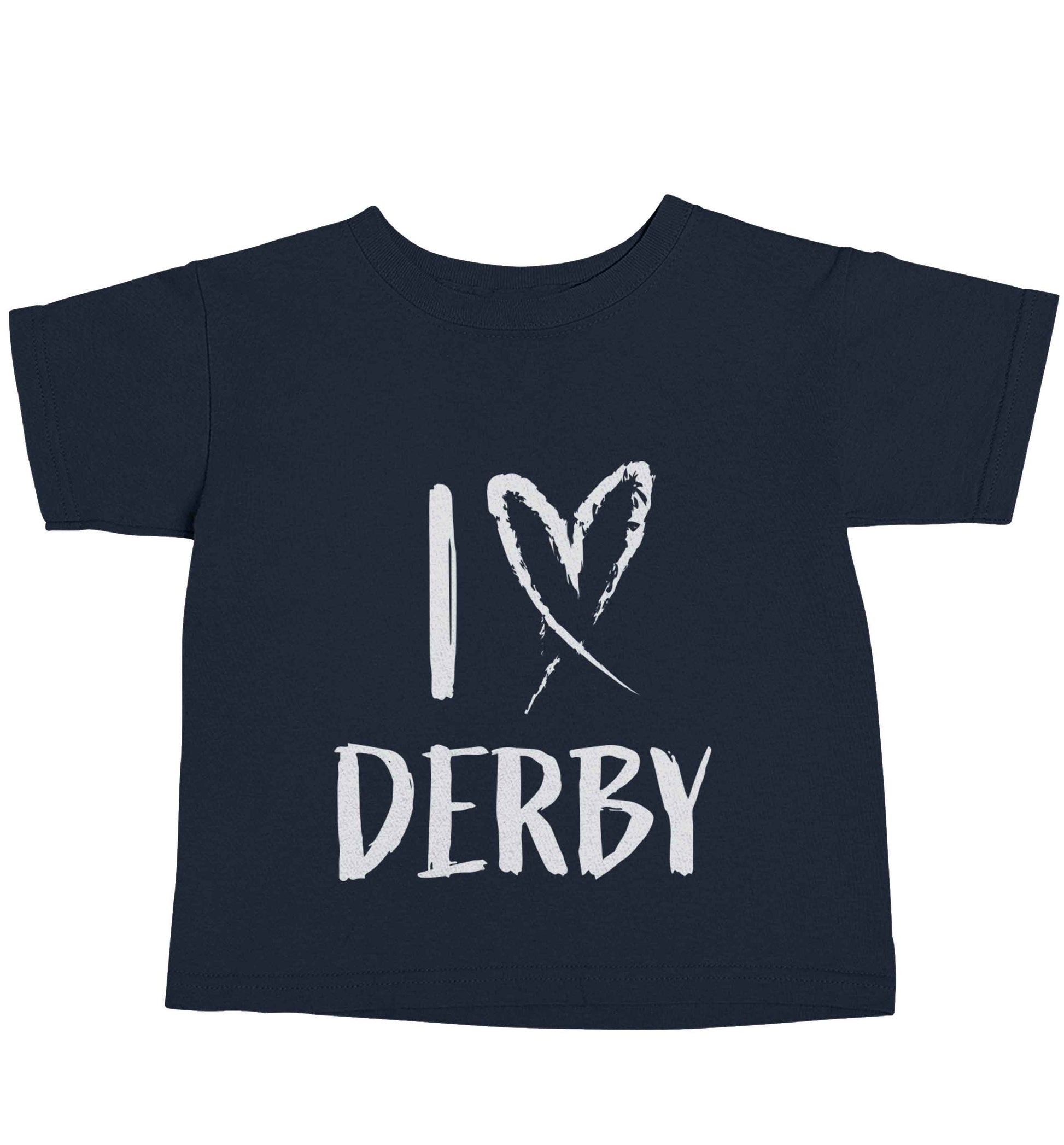 I love Derby navy baby toddler Tshirt 2 Years