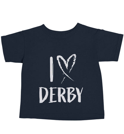 I love Derby navy baby toddler Tshirt 2 Years