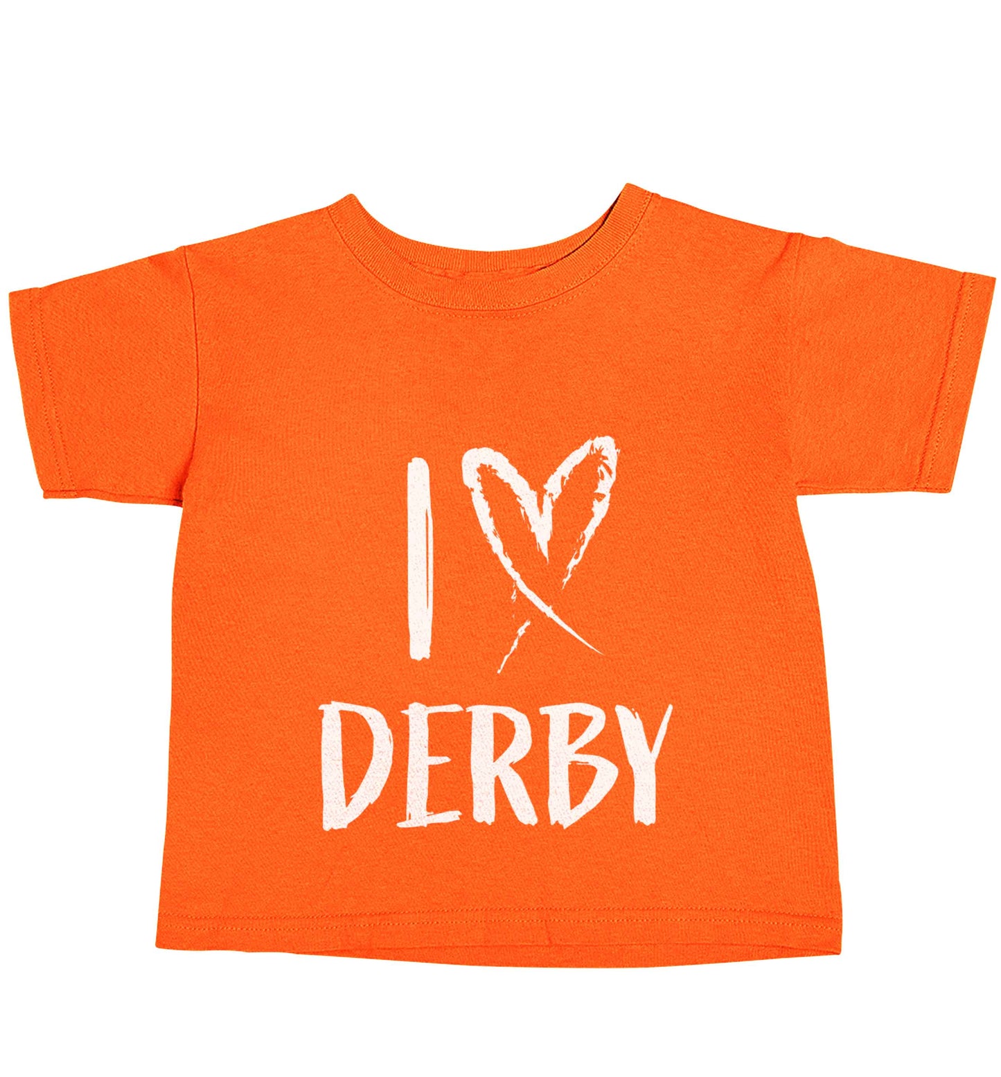I love Derby orange baby toddler Tshirt 2 Years