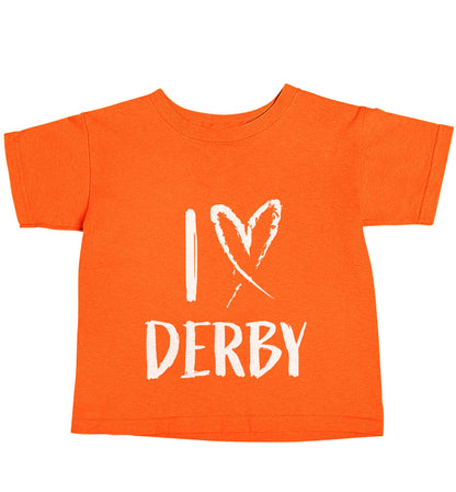 I love Derby orange baby toddler Tshirt 2 Years