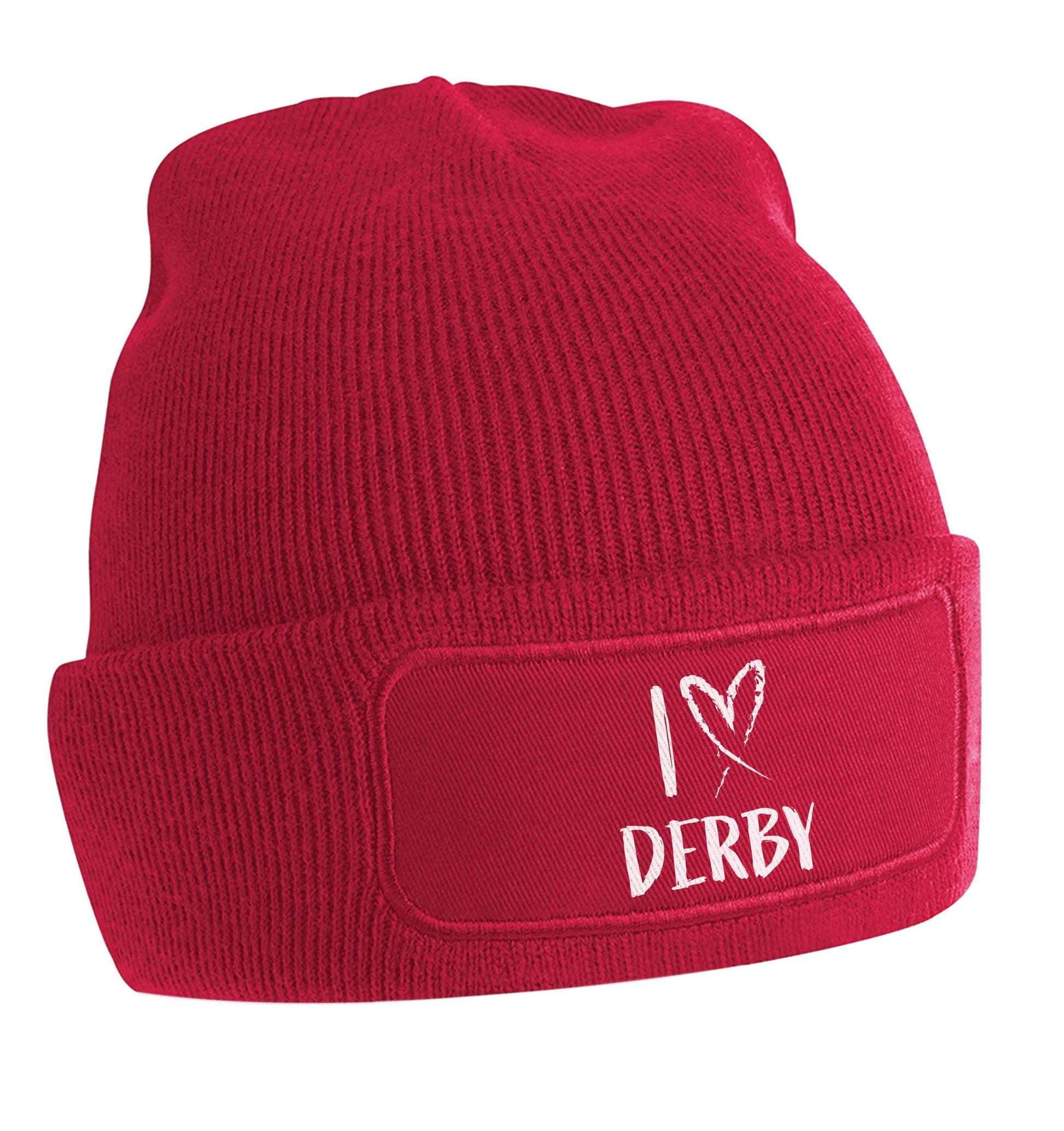 I love Derby beanie hat