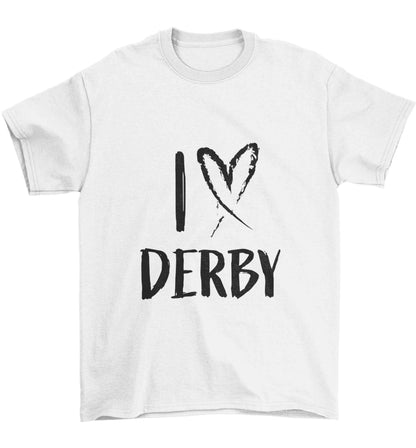 I love Derby Children's white Tshirt 12-13 Years