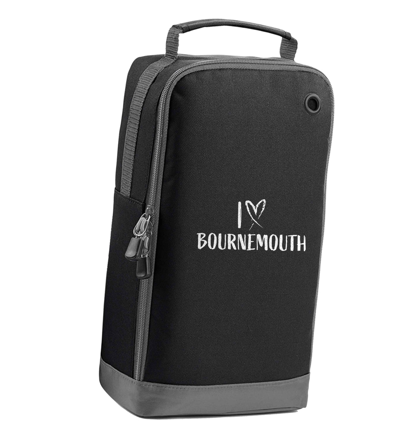 I love Bournemouth black sports shoe bag vertical print