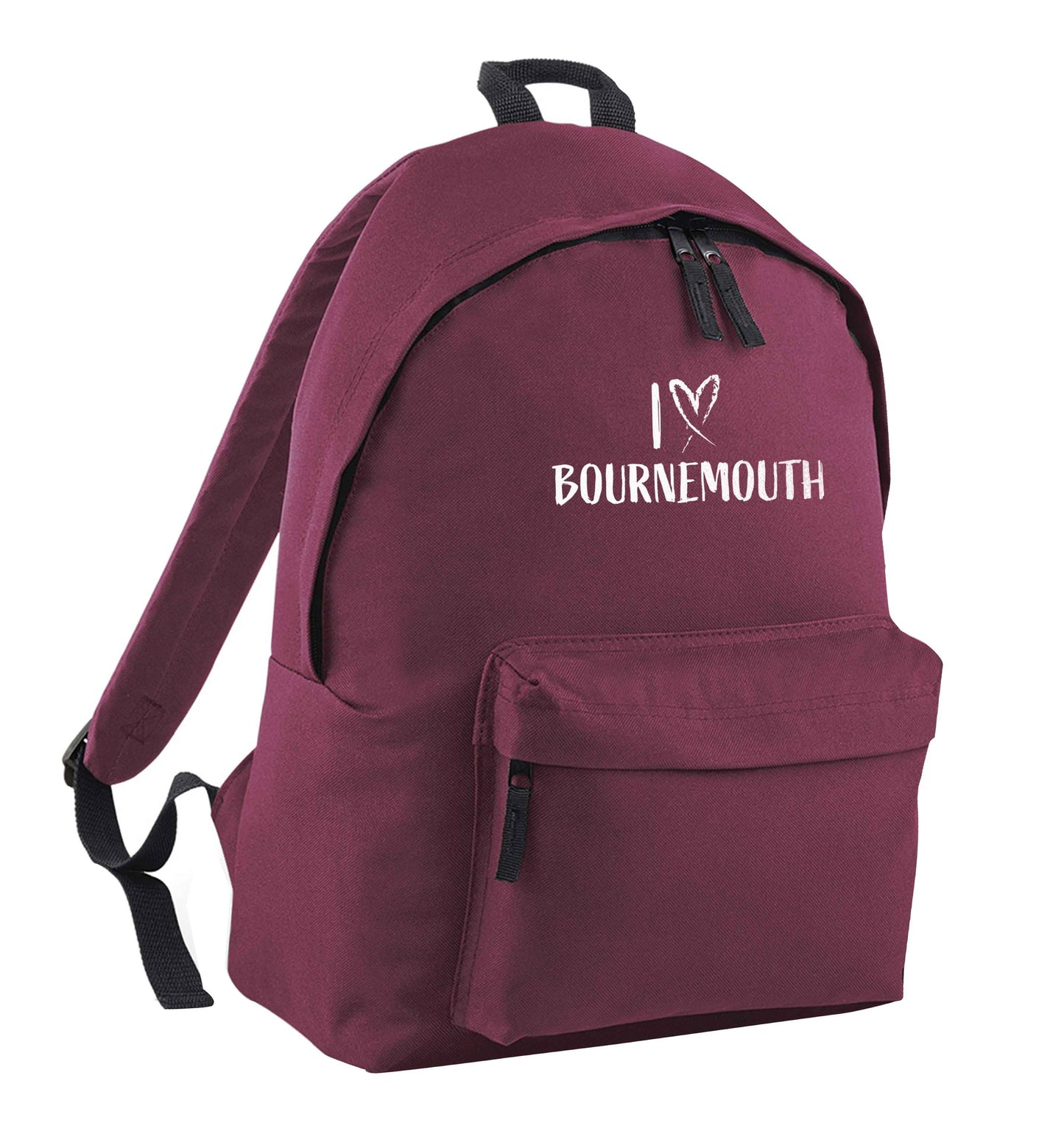 I love Bournemouth maroon adults backpack