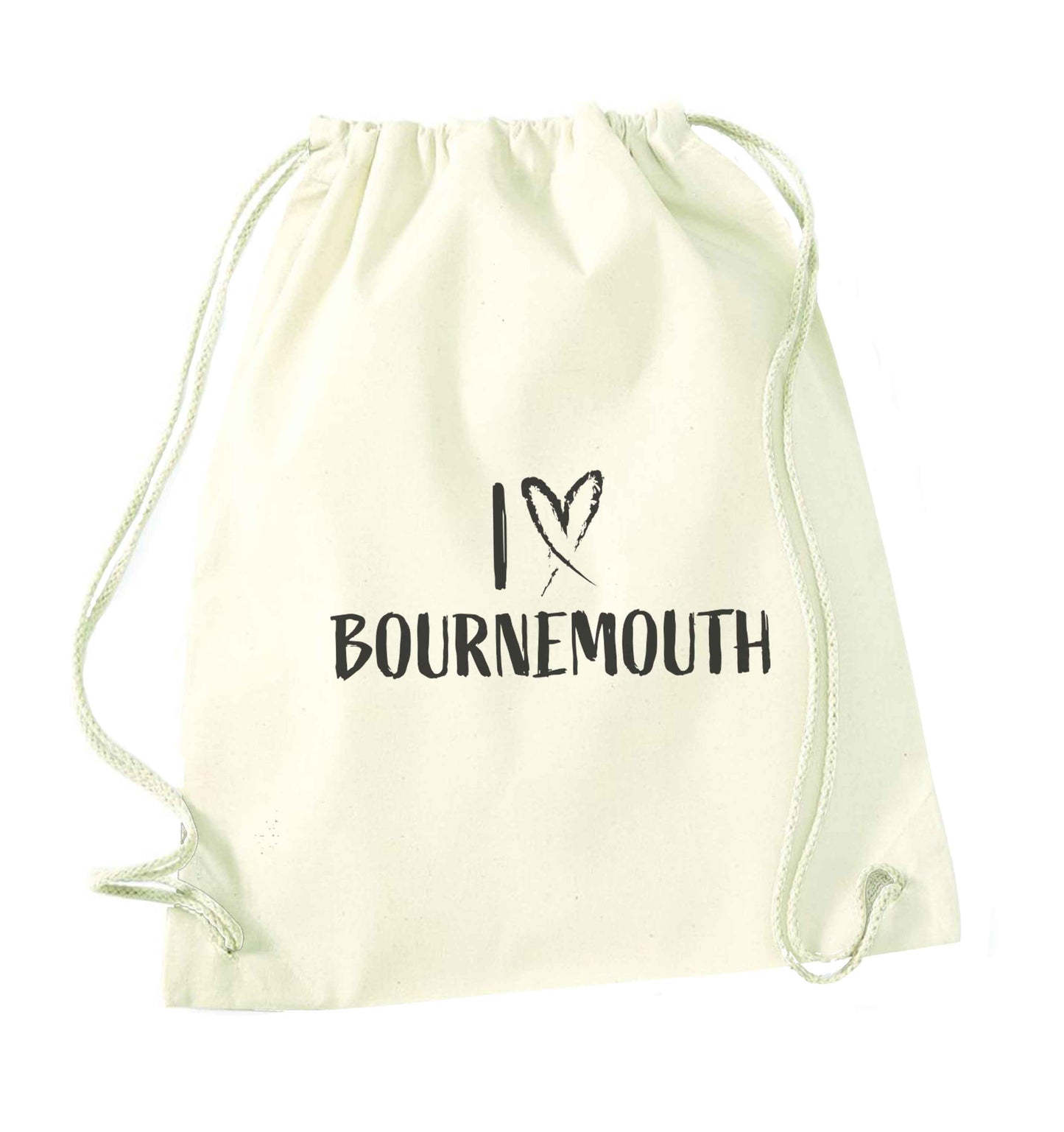I love Bournemouth natural drawstring bag