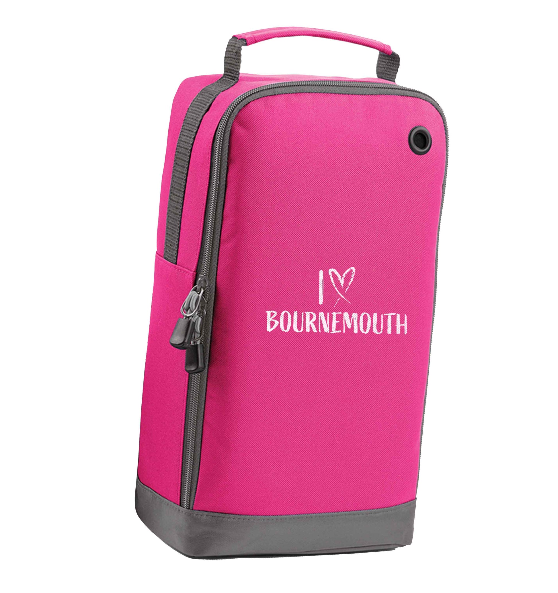 I love Bournemouth pink sports shoe bag vertical print