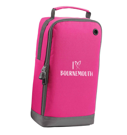 I love Bournemouth pink sports shoe bag vertical print